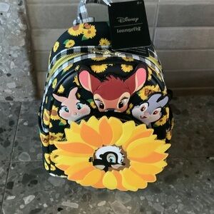 Loungefly Black and Yellow Sunflower Character Backpack